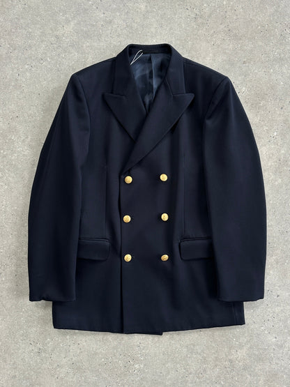 Vintage Bespoke Button Wool Double Breasted Blazer - 42L/L