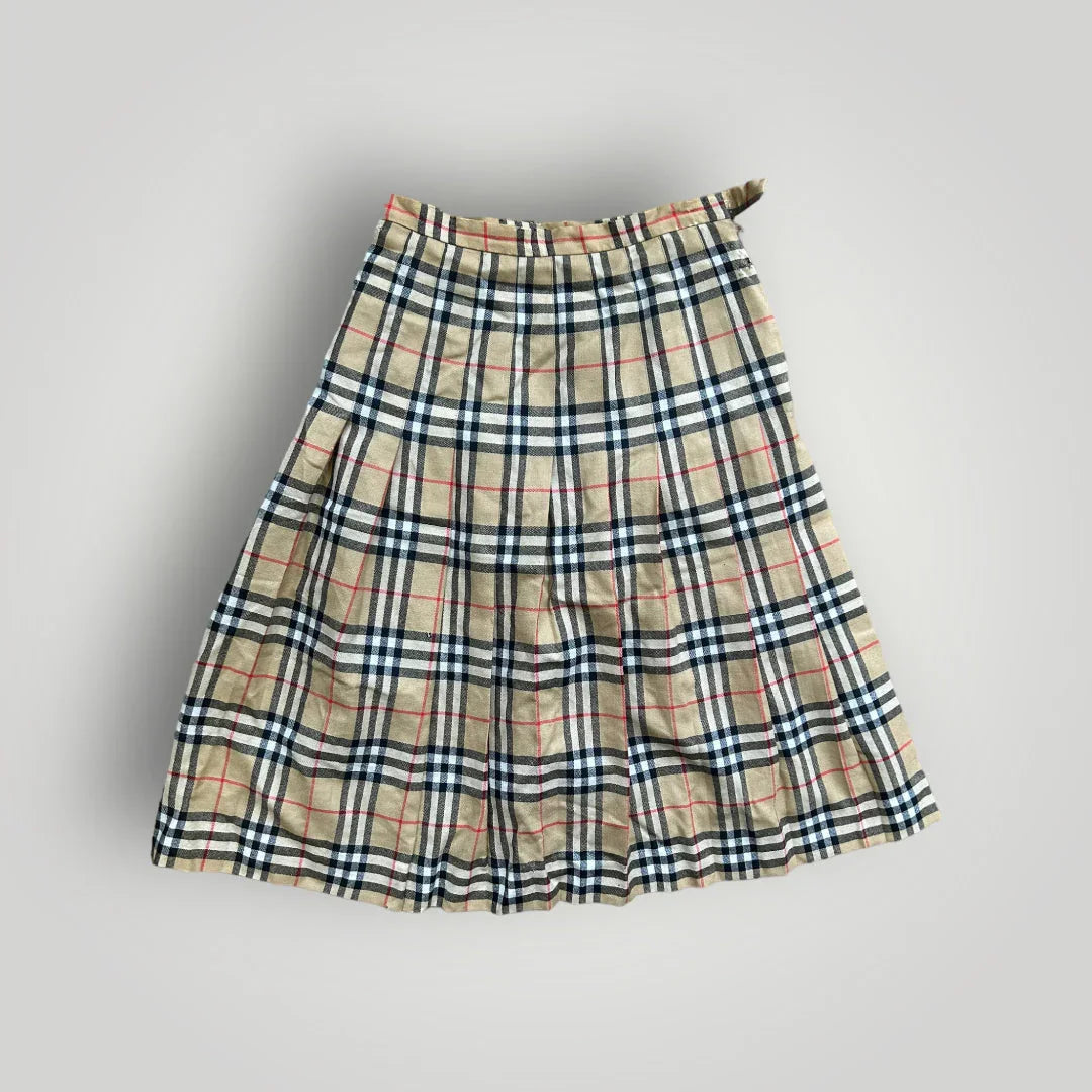 Burberry 1980's Pleated Wool Skirt 28"