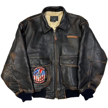 Avirex A-2 Leather Jacket In Brown ( S ) - Known Source