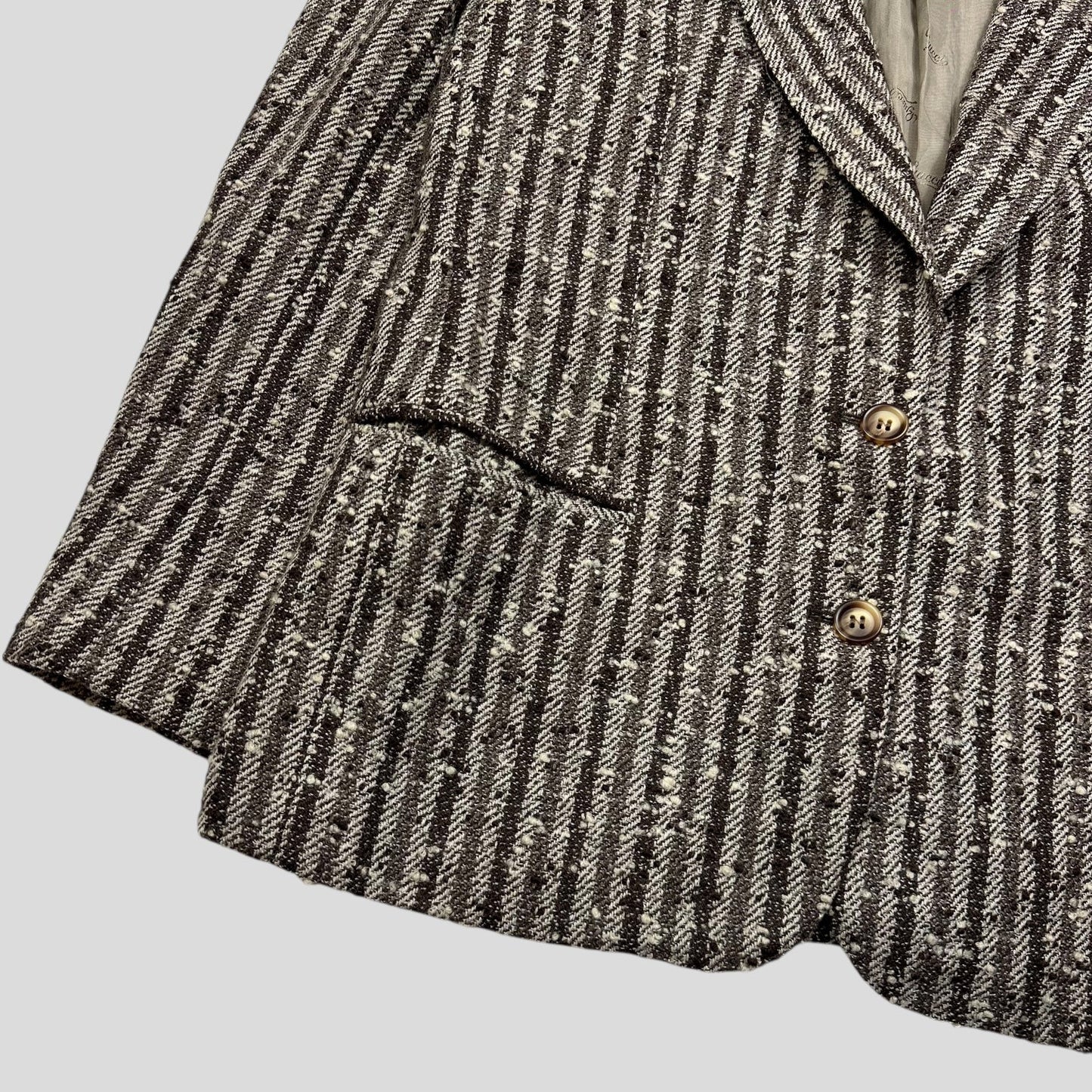 Gucci 1970’s Tweed Striped Wool Blazer Jacket - IT46 (S/M) | Default Title, Black, White