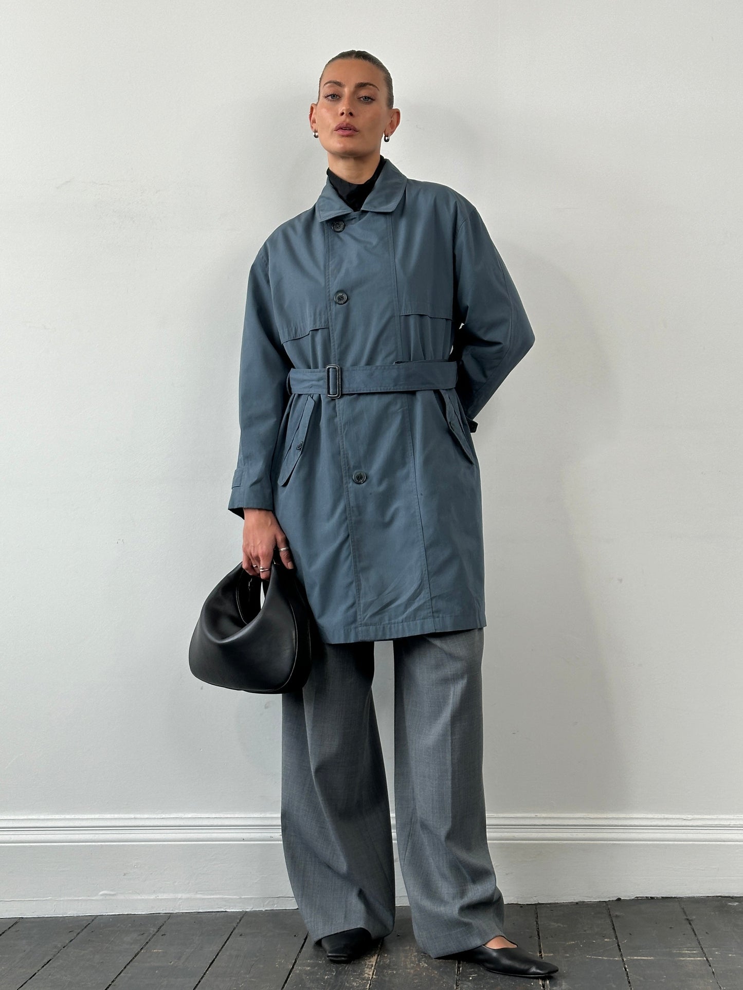 Yves Saint Laurent Diffusion Hommes 1980s Belted Trench Coat - L