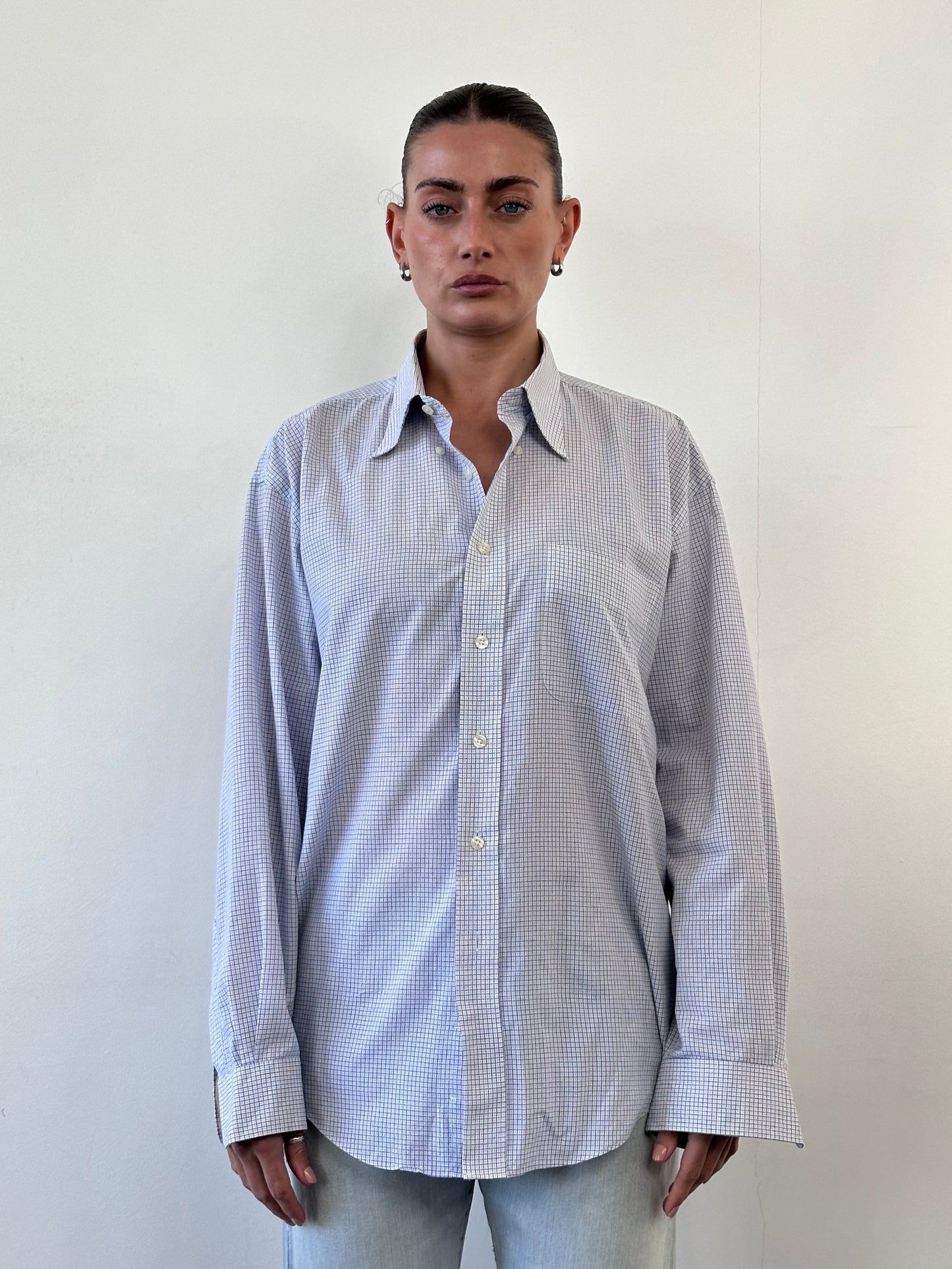 Yves Saint Laurent 90s Check Cotton Shirt - L/XL