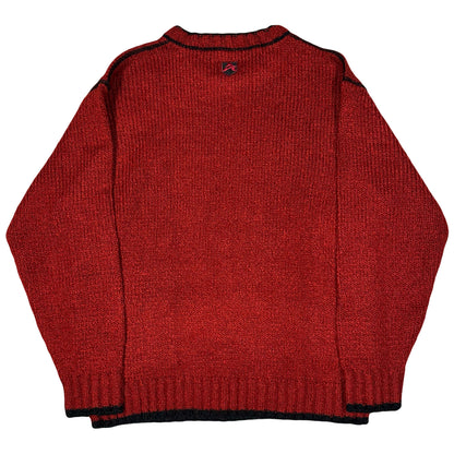 Avirex Spellout Knitted Sweatshirt In Red (XL) | Avirex, Red