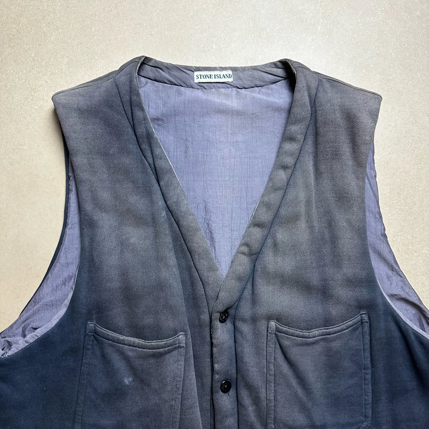 A/W 1987 Sun Faded Padded Script Cargo Vest