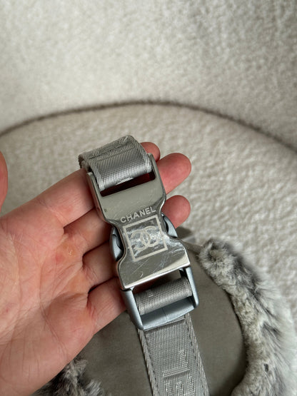 Vintage 2005/2006 Chanel Sport Lapin Fur Mini Duffle Shoulder Bag | O/S, Grey