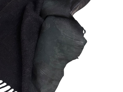 Jean Paul Gaultier leather wool scarf | O/S, Black