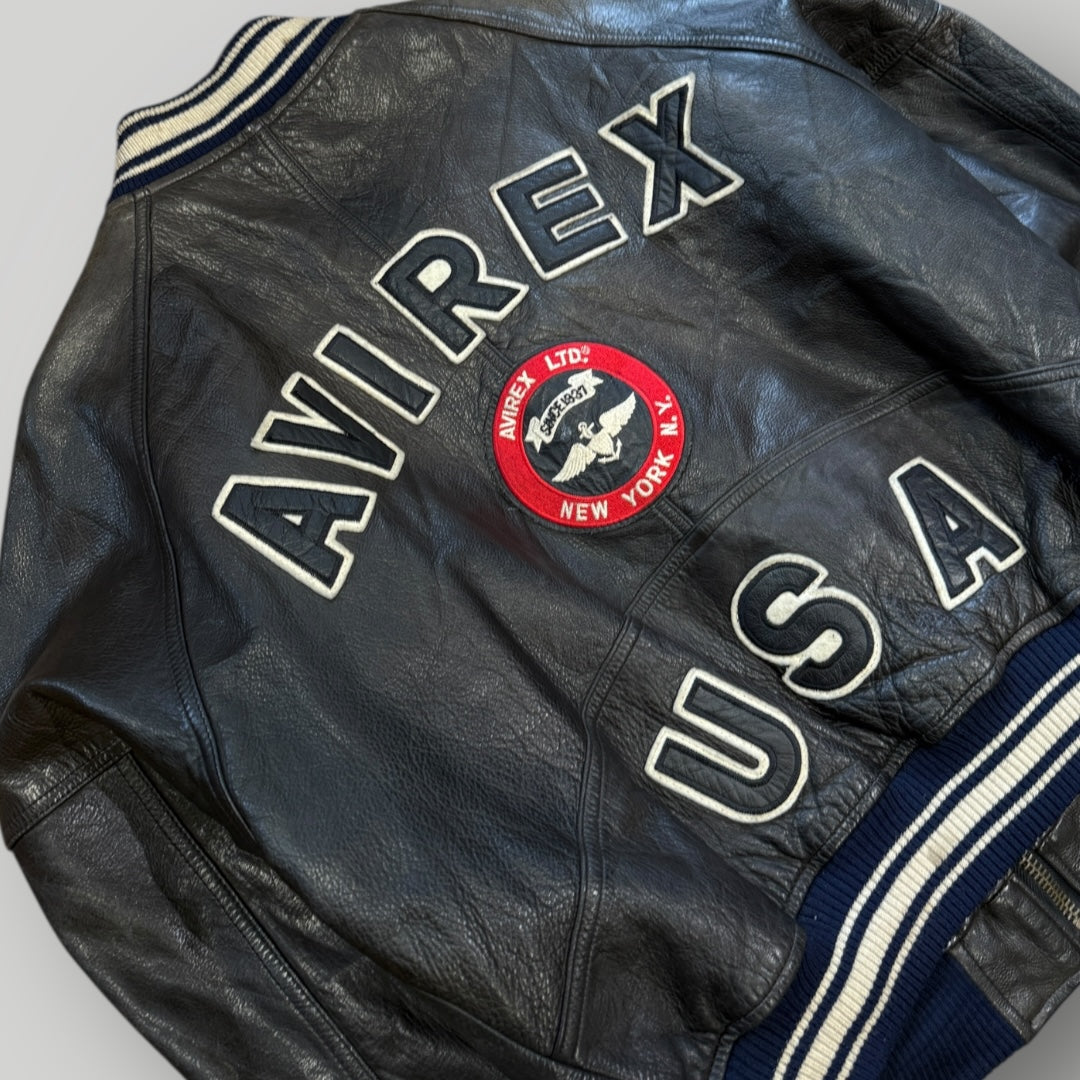 Avirex 90's Leather Bomber Jacket M
