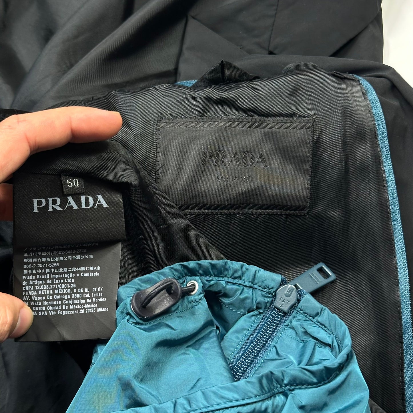 Prada 2017 Nylon Blazer Jacket with Removable Nylon Hood - IT50