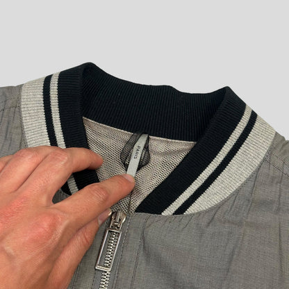Dior Homme 2010 Bee Varsity Microcheck Cotton Bomber Jacket - M | Default Title, Grey