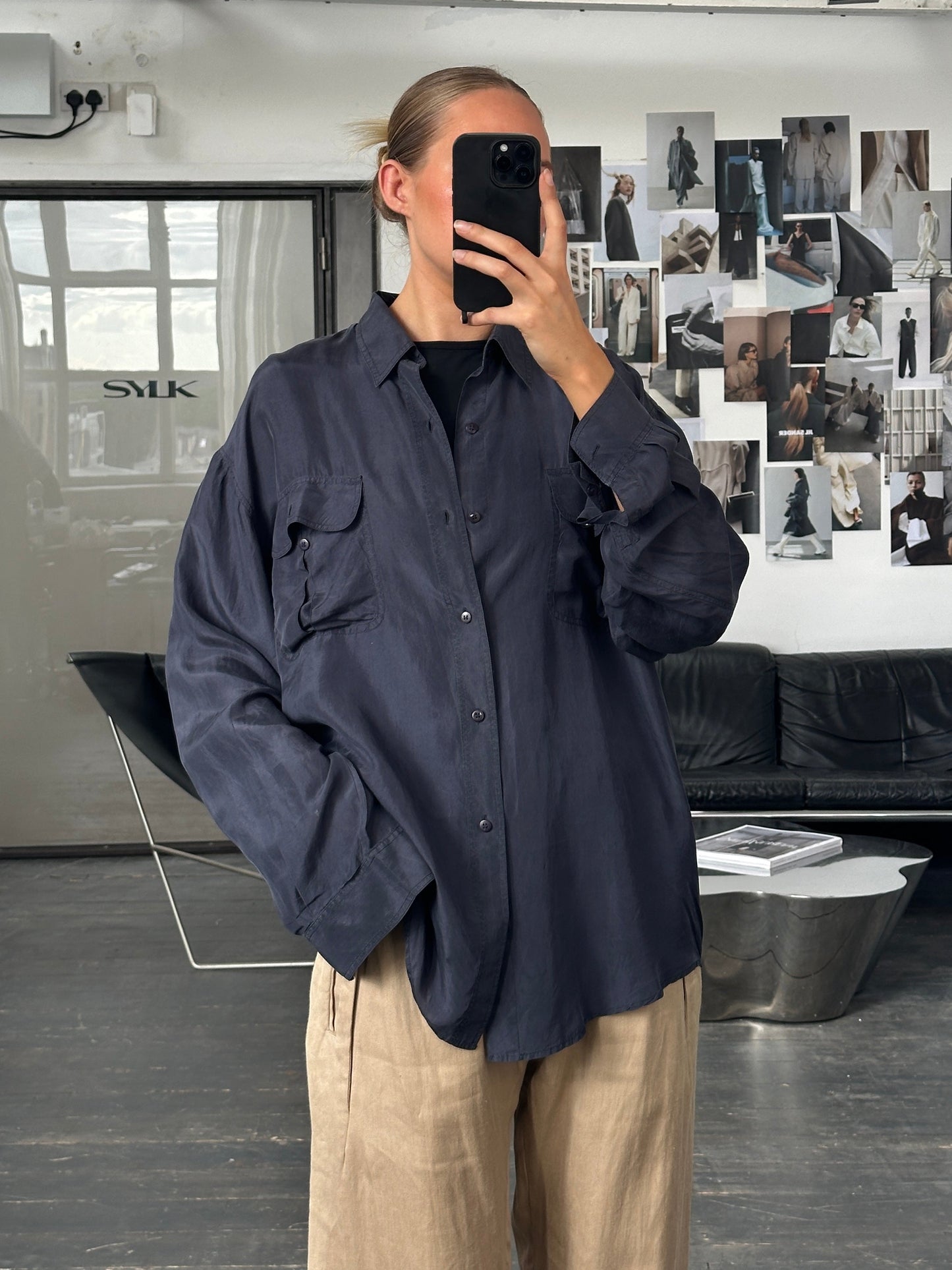 Vintage 1990s Relaxed Pure Silk Shirt - XL