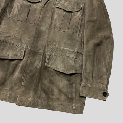 Gucci by Tom Ford FW03 Suede Leather Western Military Jacket - IT54 (L) | Default Title, Multicoloured
