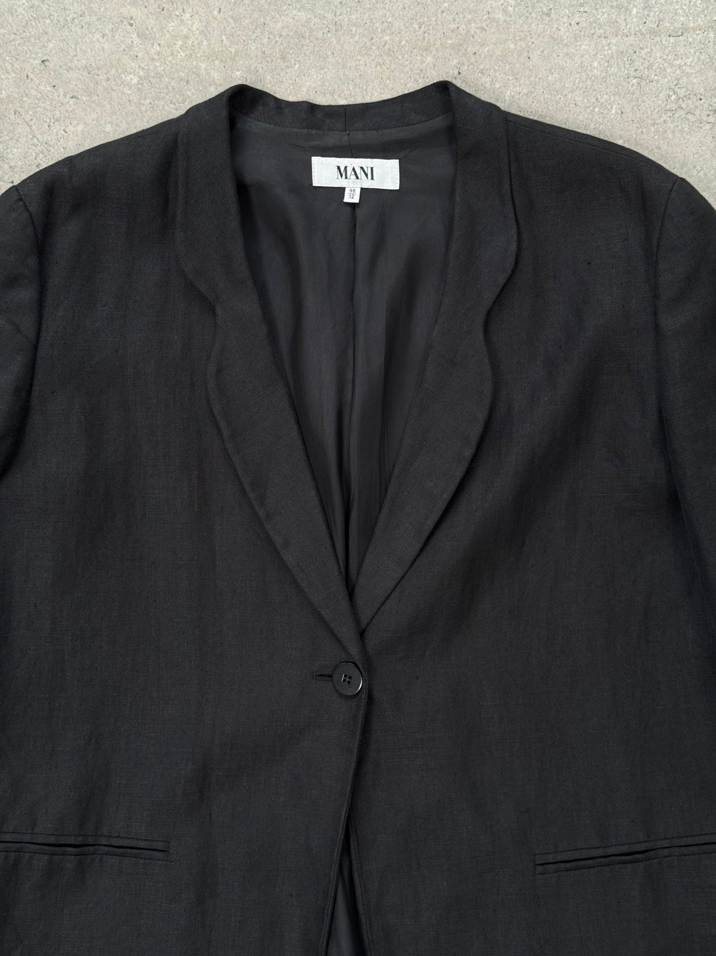 Mani 1990s Pure Linen Single Button Blazer - M