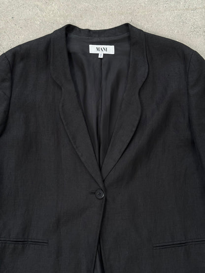 Mani 1990s Pure Linen Single Button Blazer - M