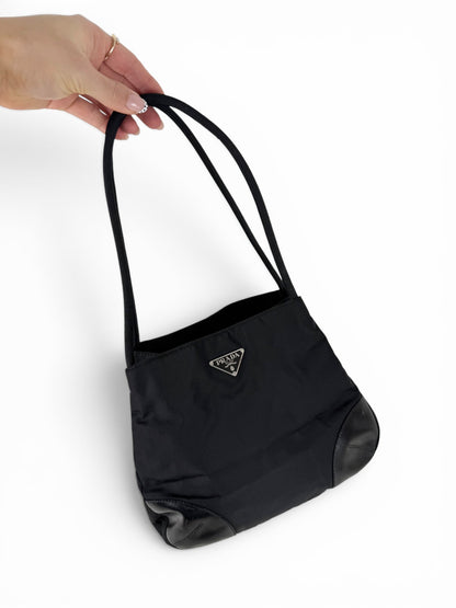 2000s Prada Milano Nylon Mini Tote Bag | O/S, Black