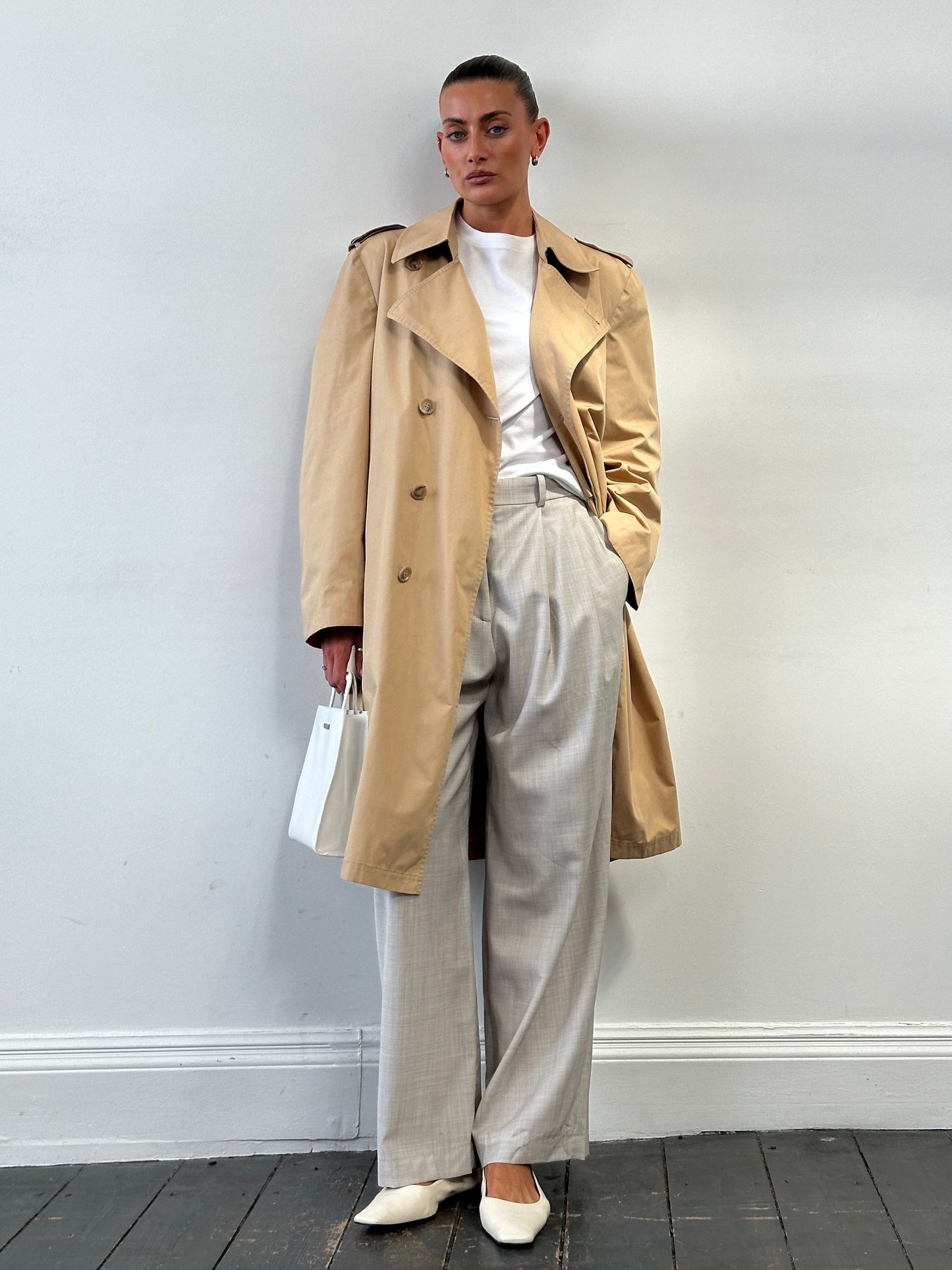 Christian Dior Paris Cotton Double Breasted Trench Coat - L