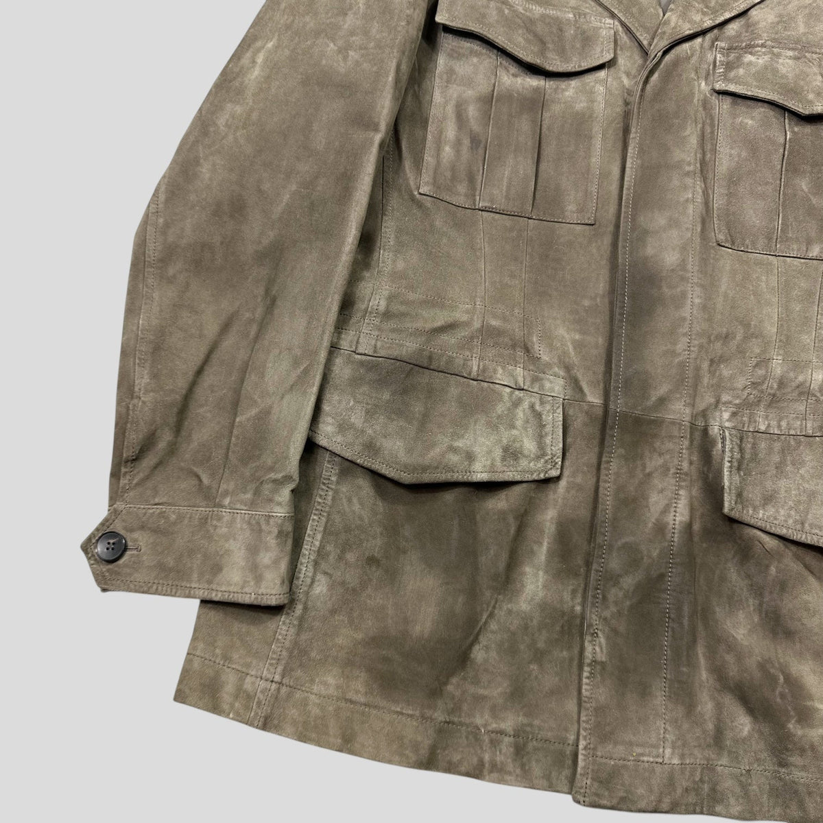 Gucci by Tom Ford FW03 Suede Leather Western Military Jacket - IT54 (L) | Large, Multicoloured