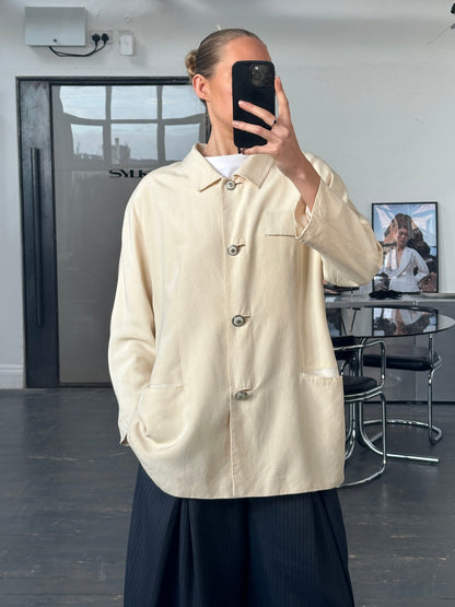 Gianni Versace Versatile 1990s Bespoke Button Pure Silk Blazer - XL