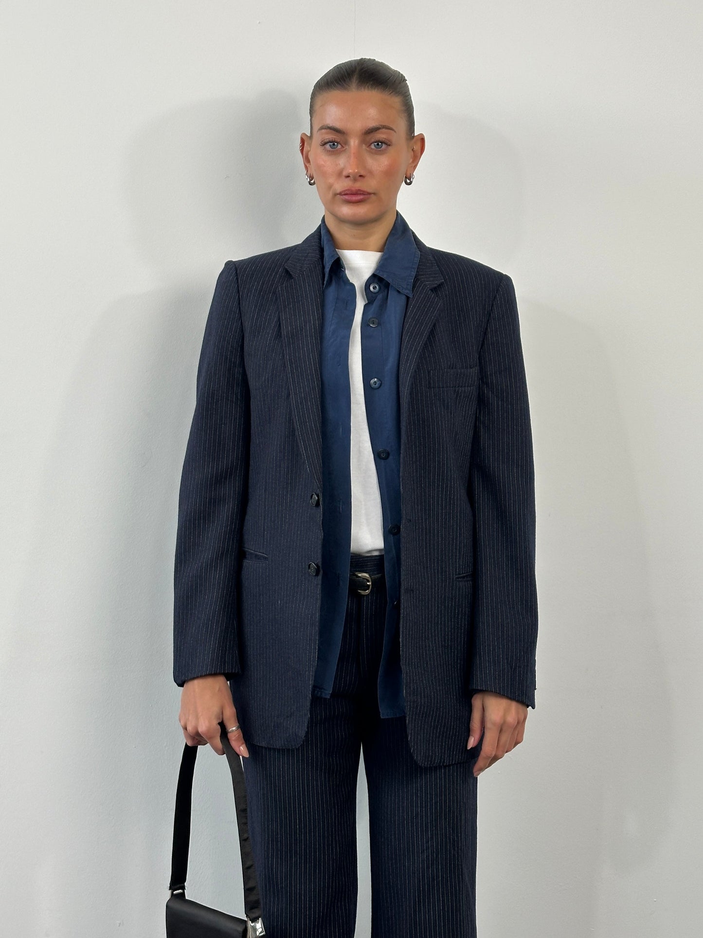 Vintage 1990s Pinstripe Pure Wool Suit - 38R/W28