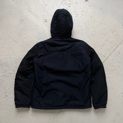 2000s prada mainline iridescent hooded padded jacket | O/S, Navy