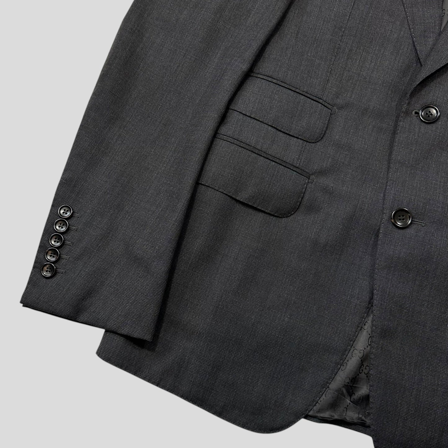 Gucci 00’s Textured Wool Suit Blazer + Trousers - IT46 (S/M) | Default Title, Grey