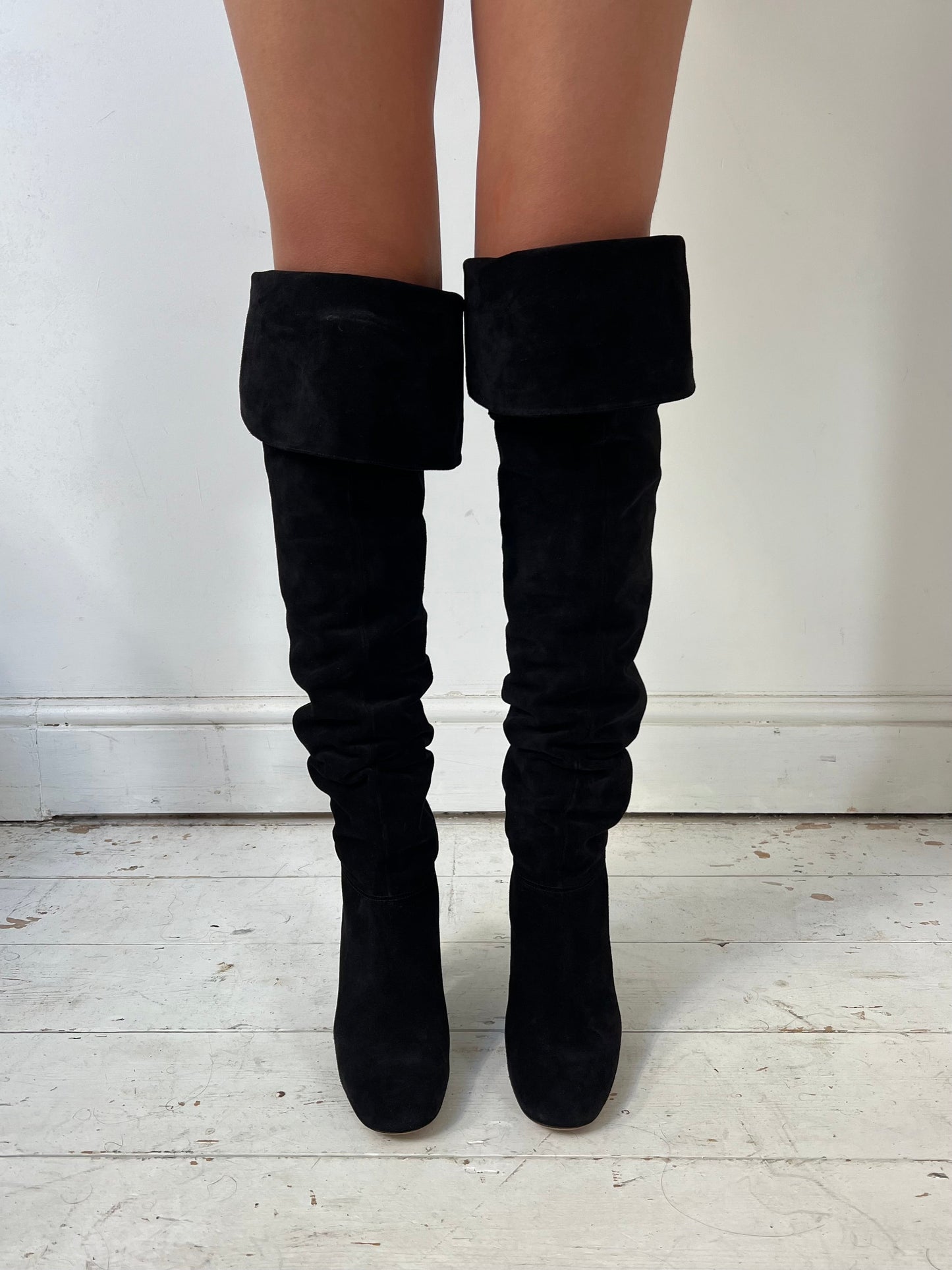 CHLOÉ SUÈDE KNEE HIGH BOOTS (EU 38) | DEFAULT TITLE, Black