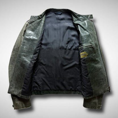 Kenzo Asymmetrical Zip Leather Jacket (1999-2003)