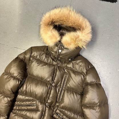 Camp 7 Fur Hood Puffer Jacket In Brown ( M )