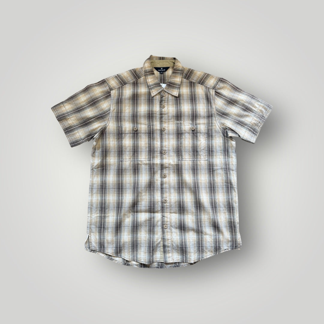 Snow Peak Plaid Check Cotton Shirt M