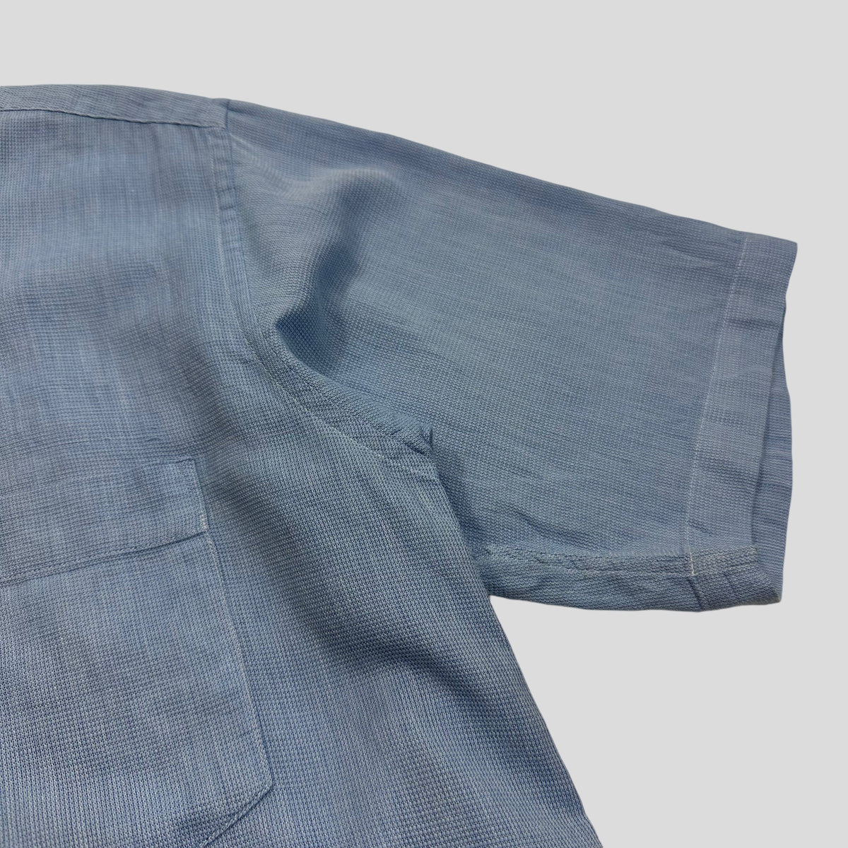 Issey Miyake 00’s Textured Cotton Shirt - M/L | Medium, Blue