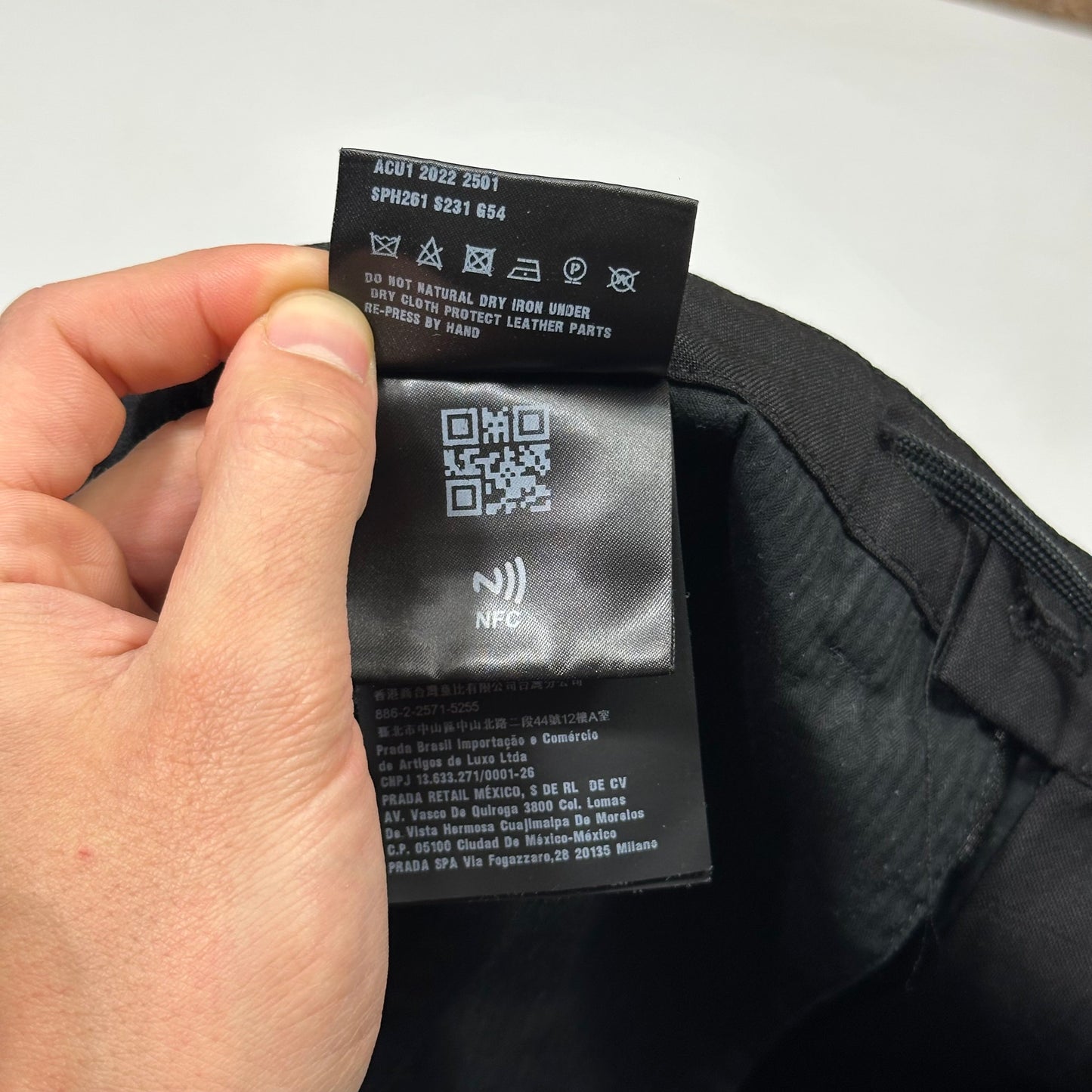 Prada Milano 2022 Mohair & Wool Striped Plaque Logo Trousers - IT50 (L)