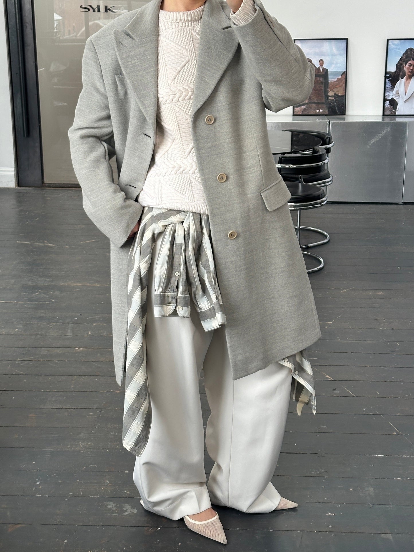 Gianfranco Ferre 1990s Wool Single Breasted Coat - L