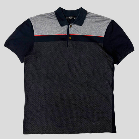 Gucci 2011 Cross Monogram Web Stripe Polo Shirt - L | O/S, Grey