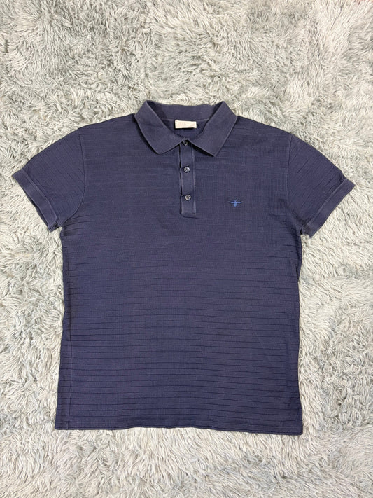 Dior 2010s Bumblebee Grid Textured Cotton Polo Shirt - S/M | O/S, Multicoloured