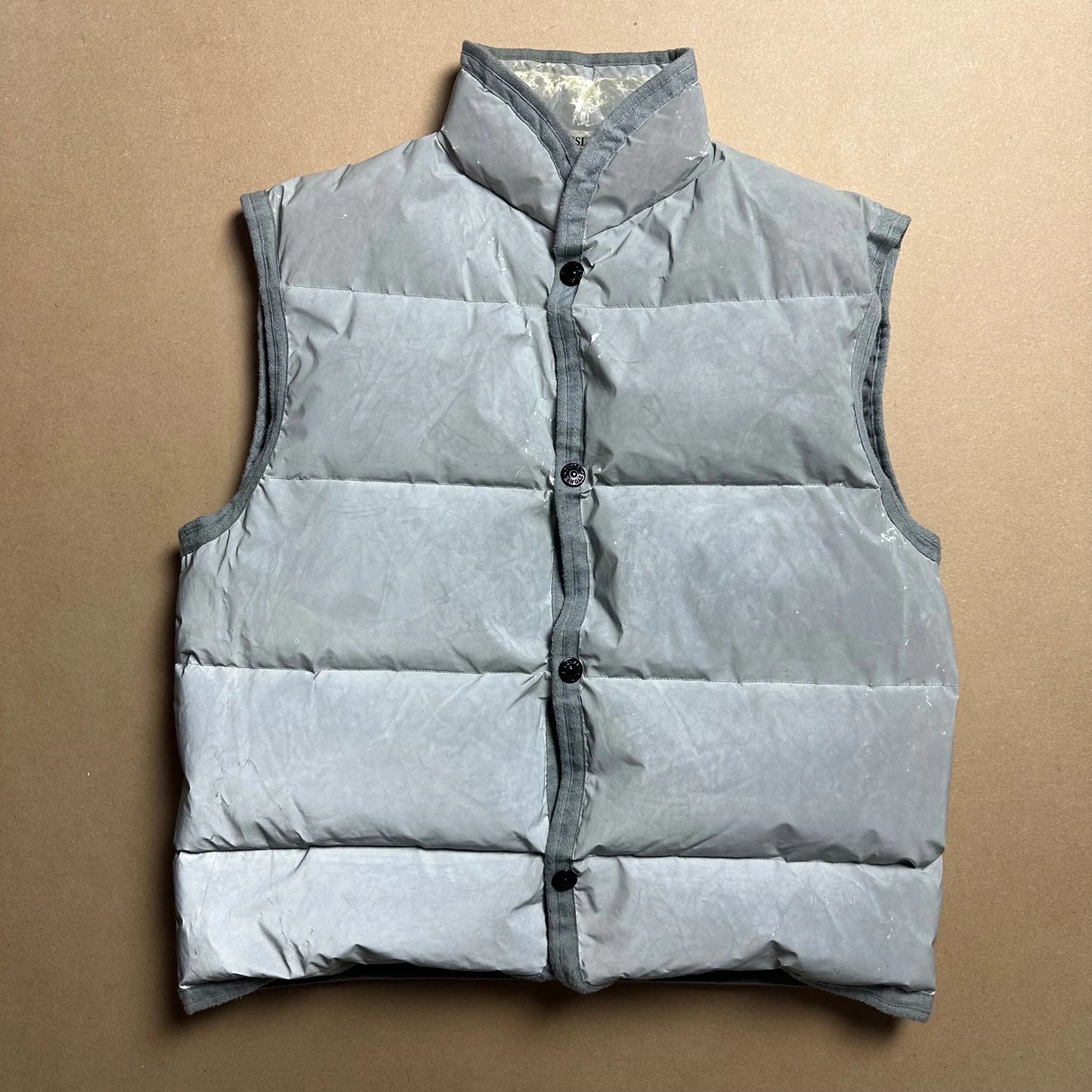 A/W 1993 Chrome Silver Goose Down Reflective Gilet