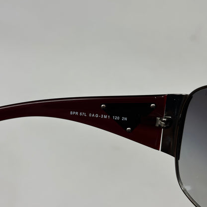 Prada Milano 00’s Triangle Logo Gradient Shield Sunglasses | O/S, Grey