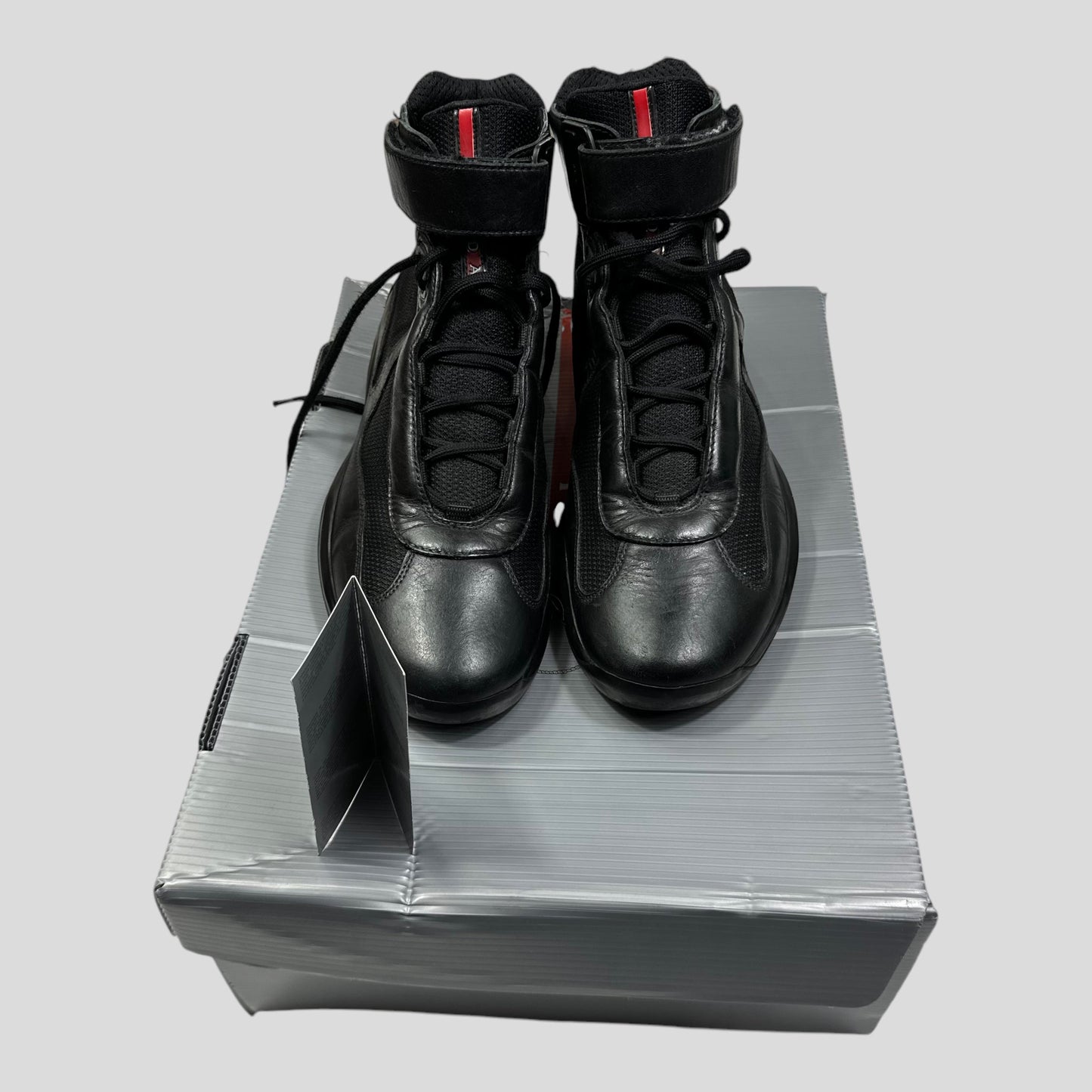 Prada Americas Cup 2009 Black Leather High Trainer - UK8/8.5