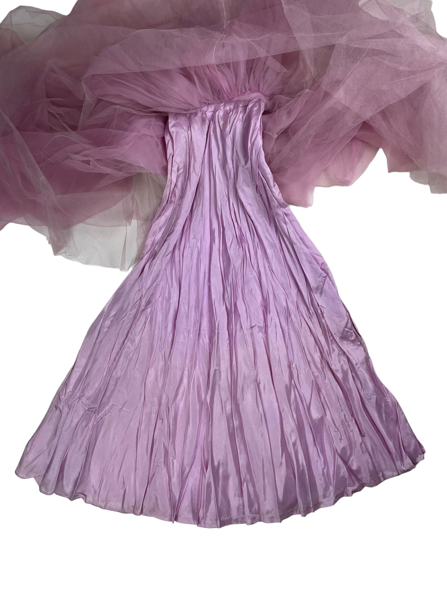 1950s Lee Delman pink tulle gown