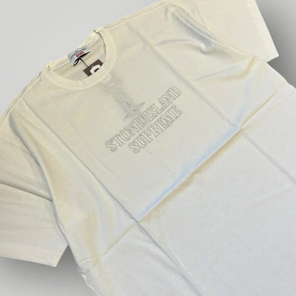 Stone Island x Supreme AW/20 Embroidered Logo Spellout T-shirt L BNWT