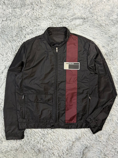 Prada 2018 Rubber Race Logo Striped Nylon Pocket Jacket - IT52 | O/S, Multicoloured