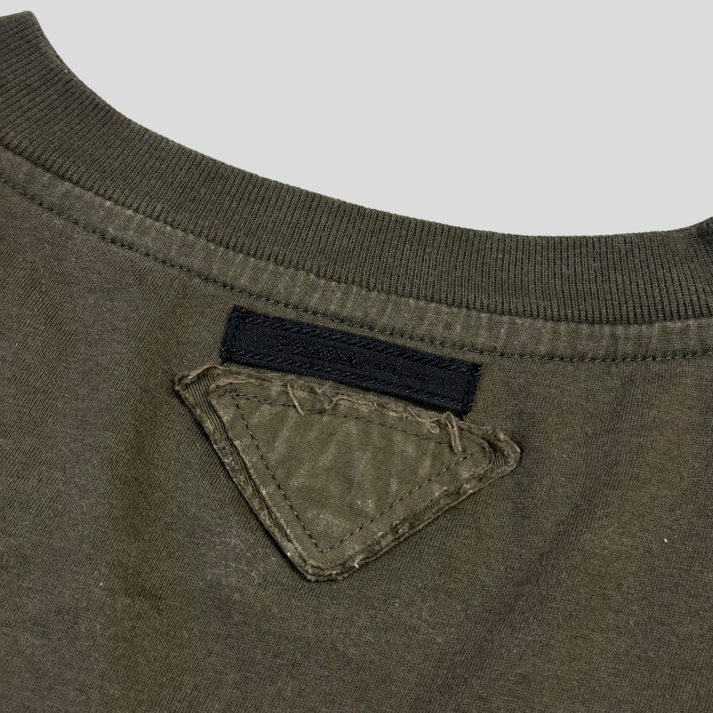 Prada Milano 2006 Triangle Double Logo V-neck T-shirt - M/L | Default Title, Multicoloured