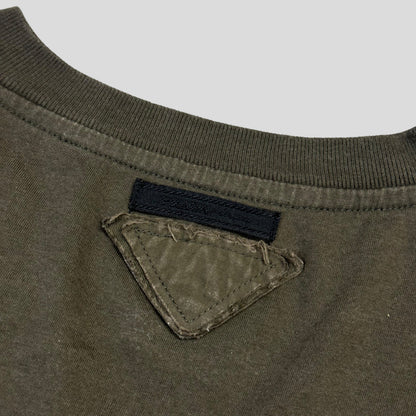 Prada Milano 2006 Triangle Double Logo V-neck T-shirt - M/L | Default Title, Multicoloured