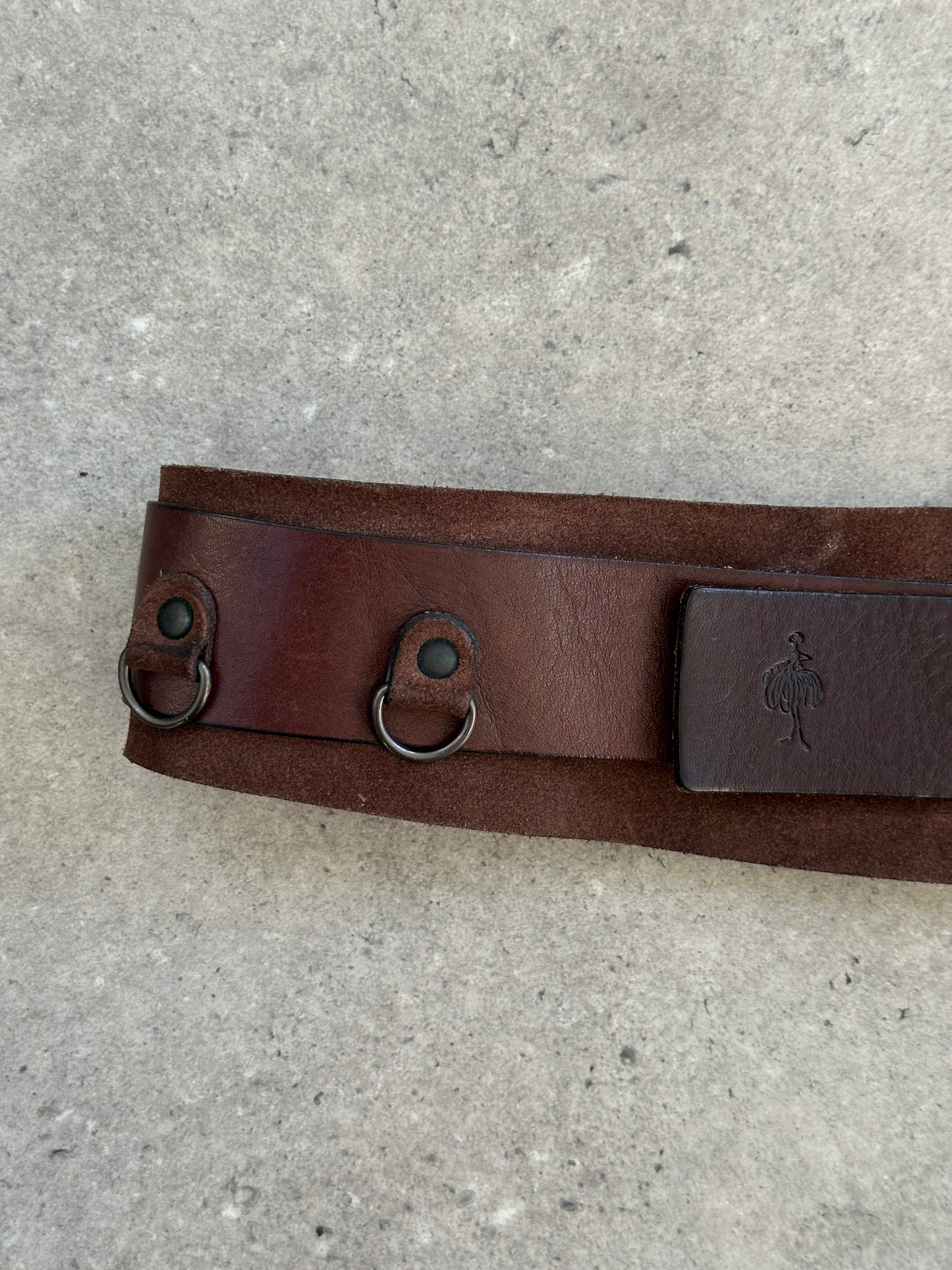 Vintage 1980s Leather Hardware Belt - W30-36
