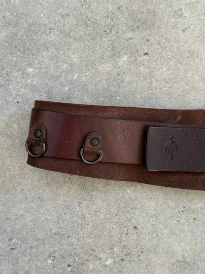 Vintage 1980s Leather Hardware Belt - W30-36