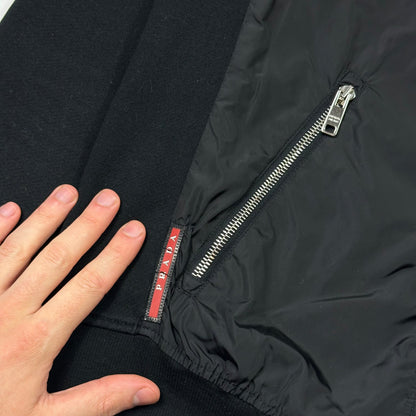 Prada Sport 2013 Minimalistic Nylon Panelled Moto Jacket - S | Default Title, Black