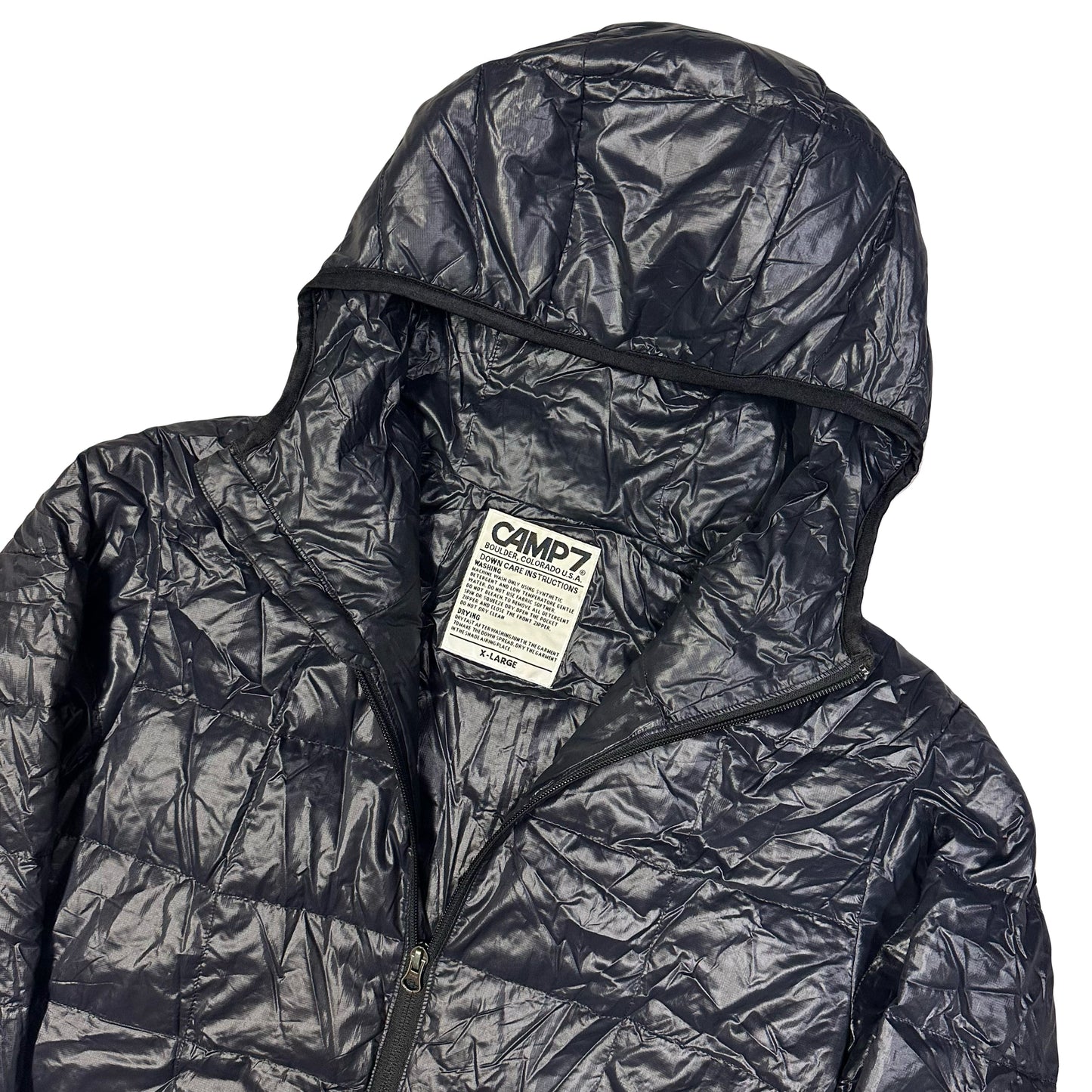 Camp 7 Square Stitch Puffer Jacket In Black ( XL )