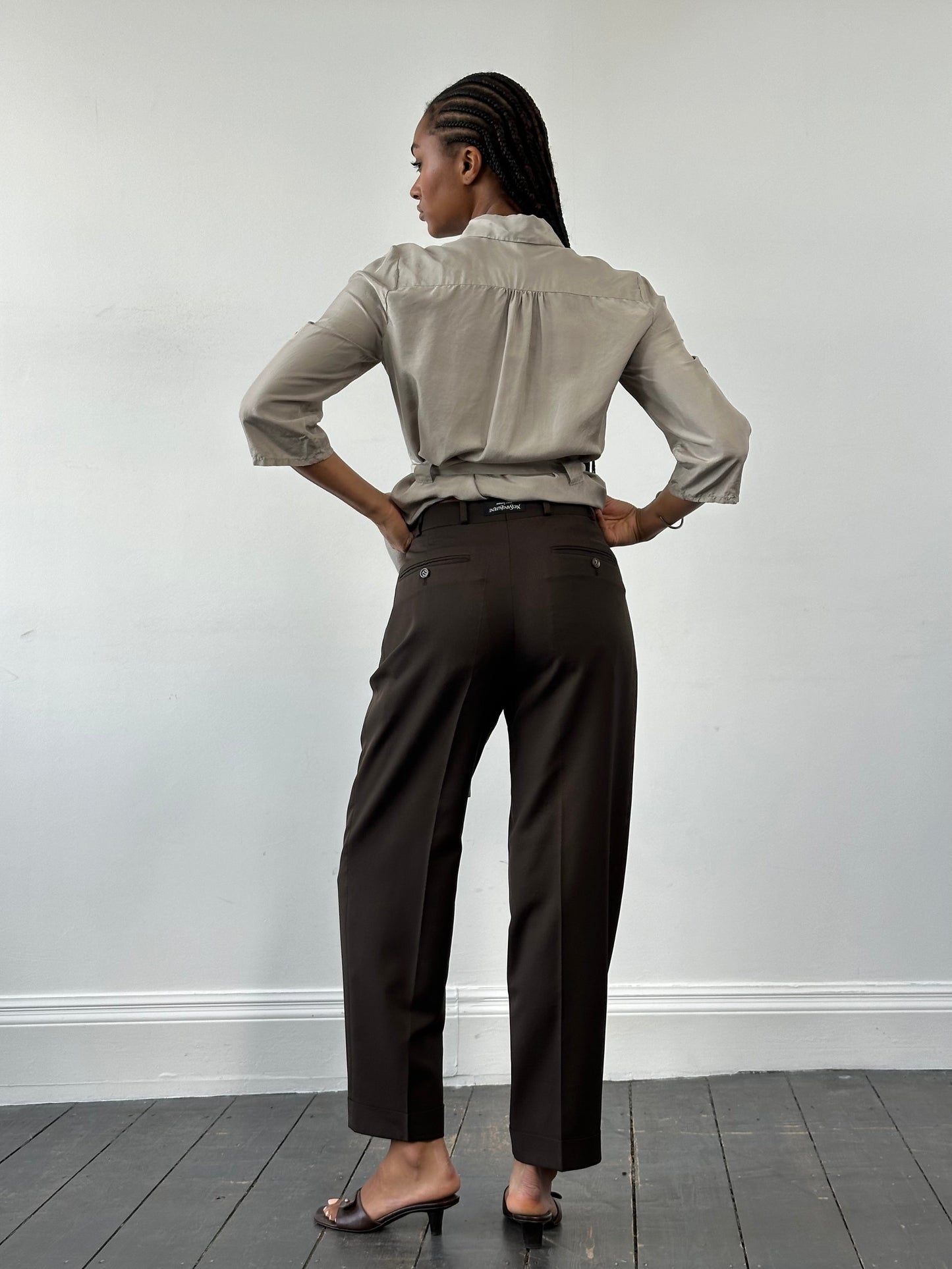 Yves Saint Laurent Pour Homme 1990s Pure Wool Tailored Trousers - W28