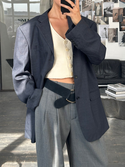 Vintage 1990s Wool Blend Single Breasted Blazer - 48R/XXXL