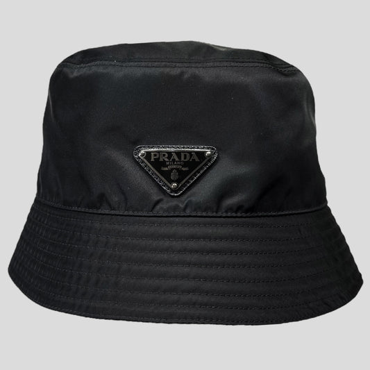 Prada Milano 2020 Re-Nylon Double Logo Bucket Hat - L