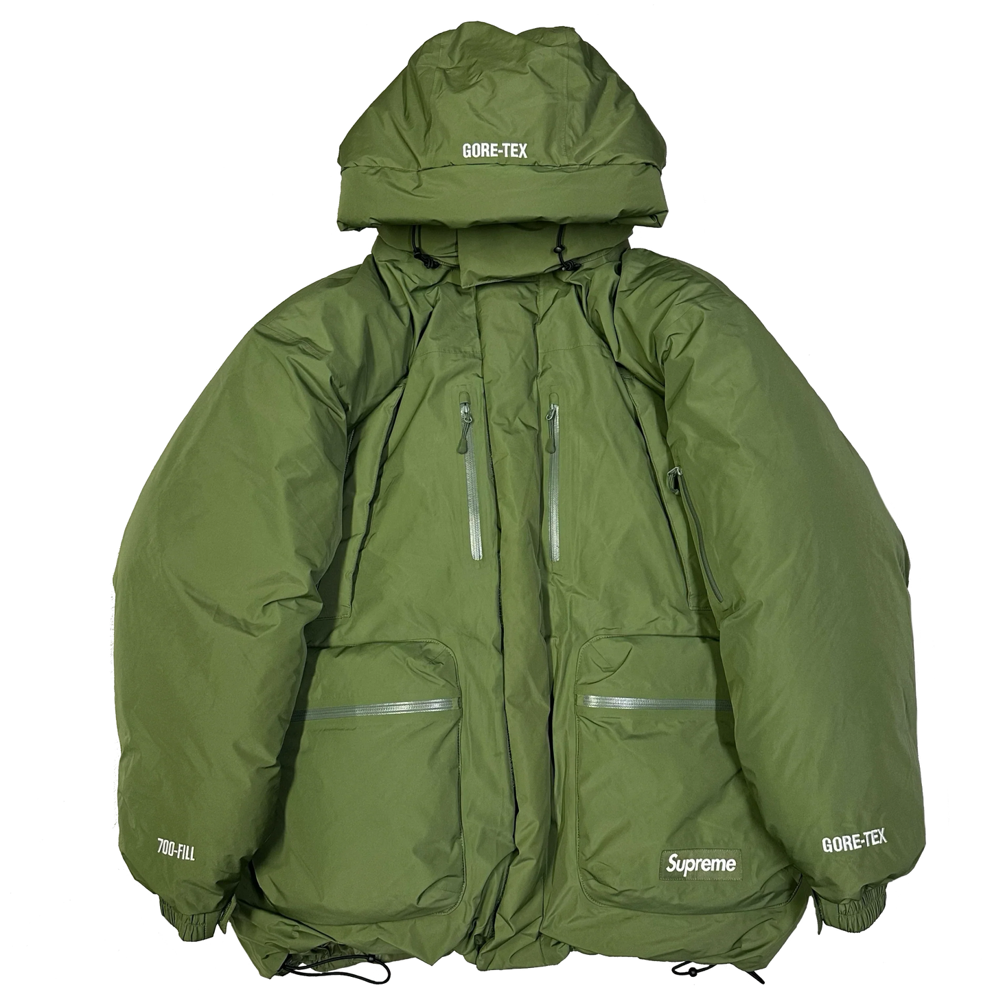 Supreme Gore-Tex Down Puffer Jacket In Olive Green (L) | Large, Green