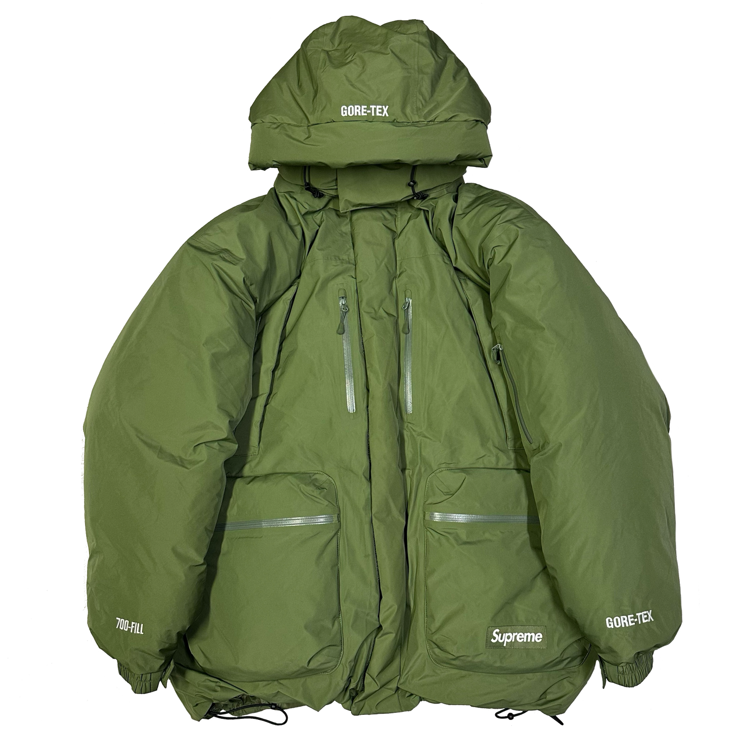Supreme Gore-Tex Down Puffer Jacket In Olive Green ( L )
